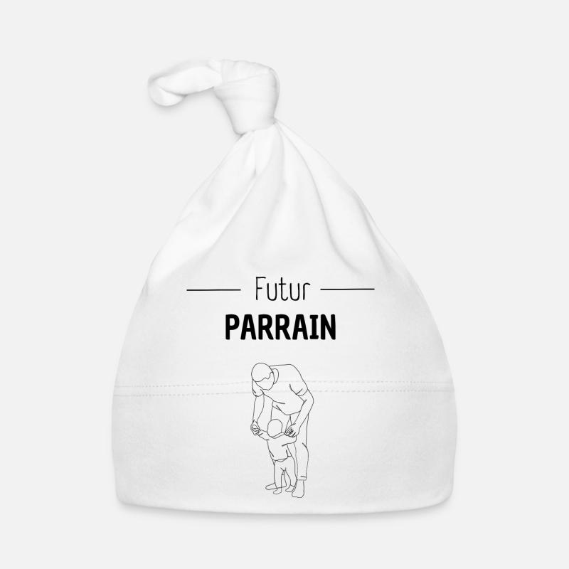 FUTUR PARRAIN - Bonnet bio Bébé - blanc