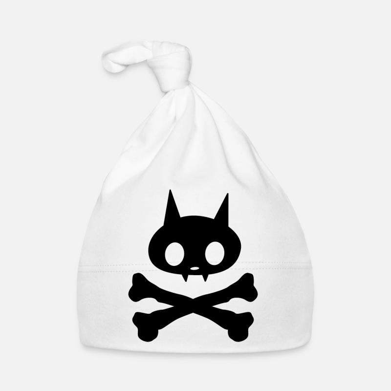 Skeleton Cat Organic Baby Cap