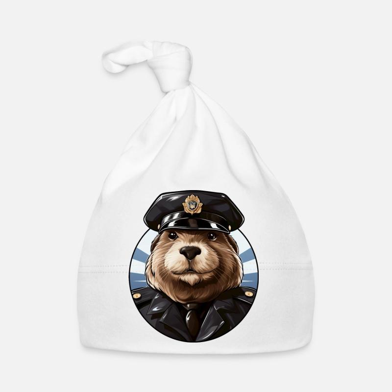 Policier castor Bonnet bio Bébé