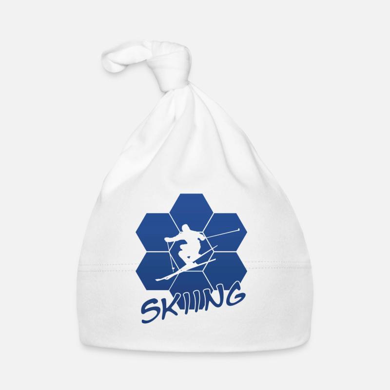 Skiing Skifahren Ski Baby Bio-Mütze