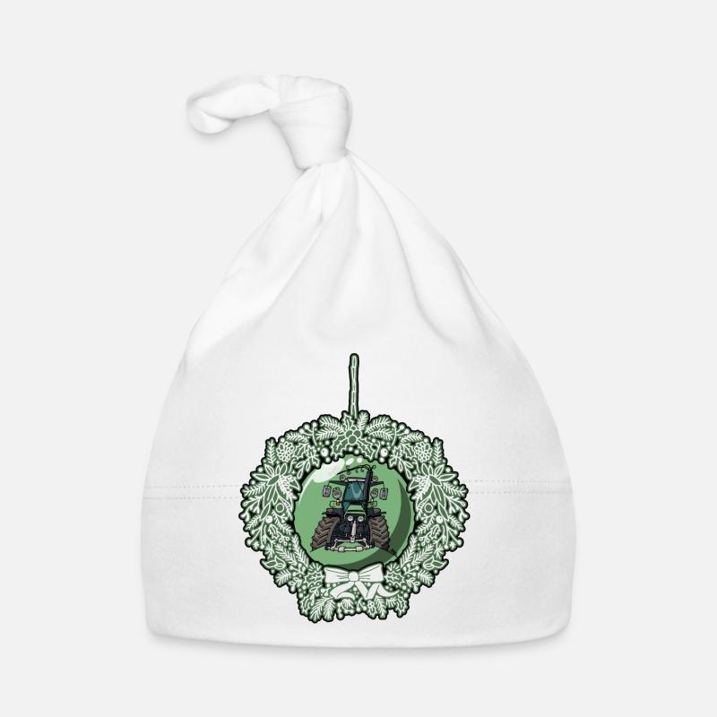 Weihnachtskranz Grün Traktor 617 Baby Bio-Mütze