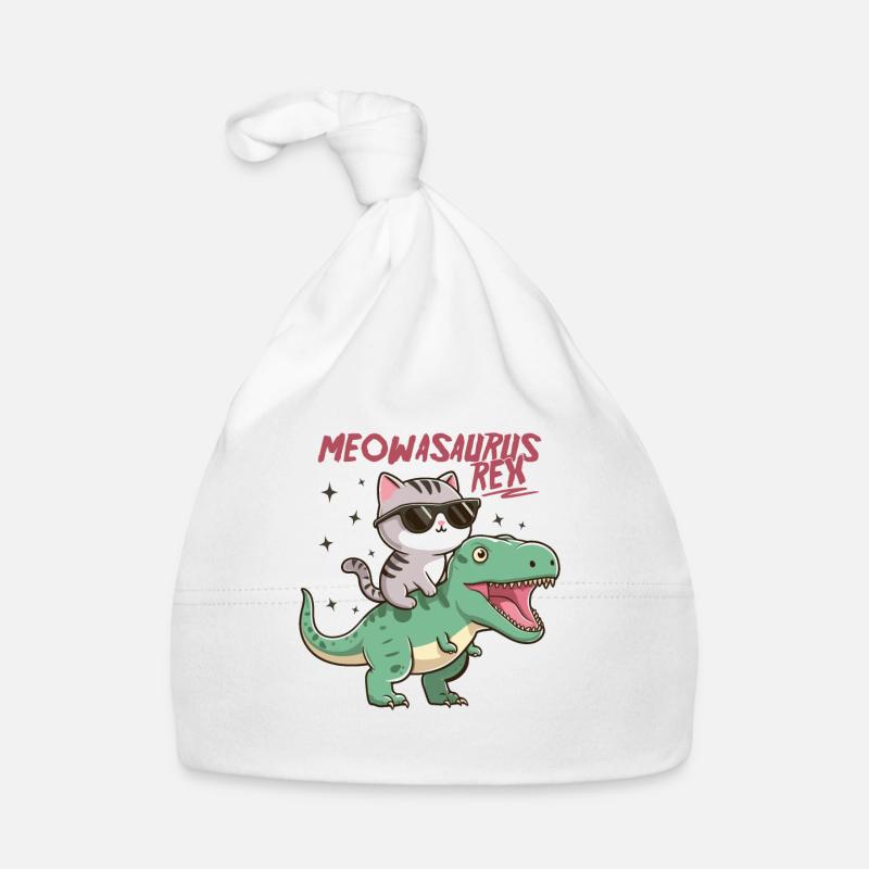 Chaton Cool sur T-Rex Drôle Tendance Dinosaure Bonnet bio Bébé