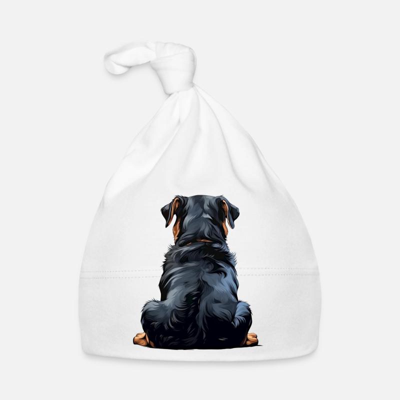 Rottweiler - Baby Bio-Mütze - Weiß