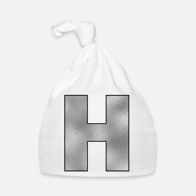 Buchstabe H Silber Baby Bio-Mütze