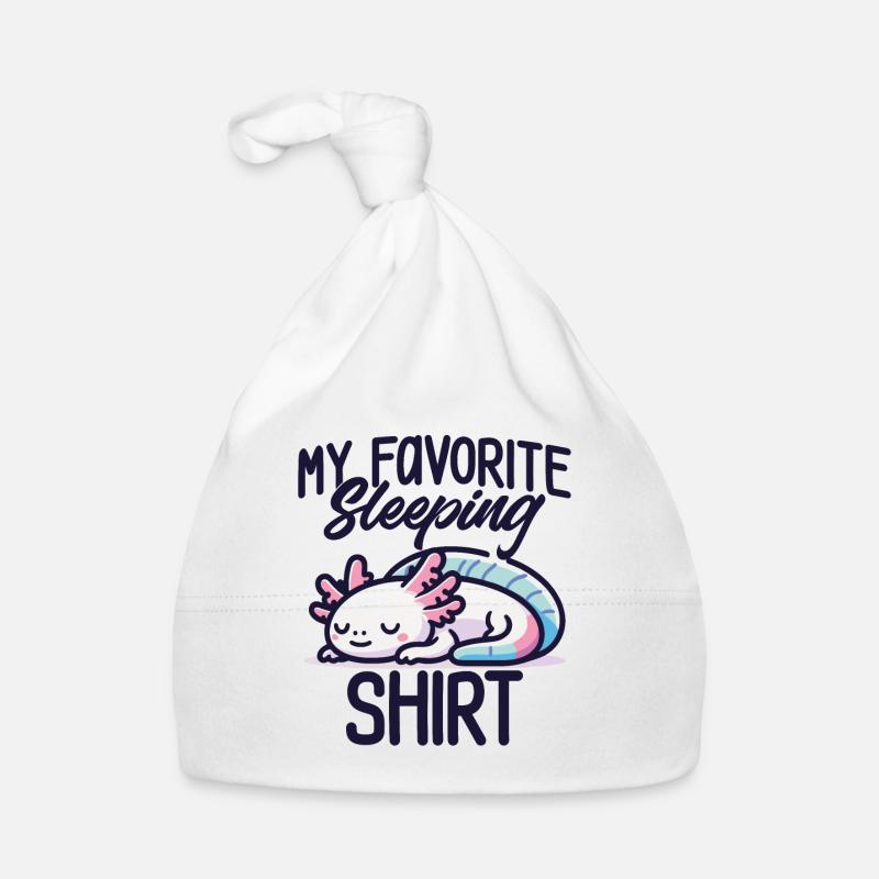 Axolotl Sleep Humor Gift Pajamas Lazy Organic Baby Cap