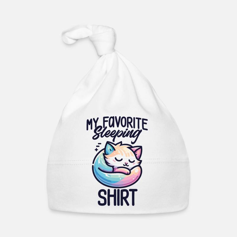 Kätzchen Schlaf Humor Geschenk Pyjama faul Baby Bio-Mütze