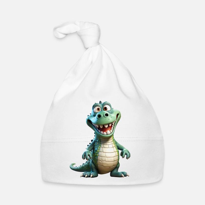 A funny crocodile Organic Baby Cap