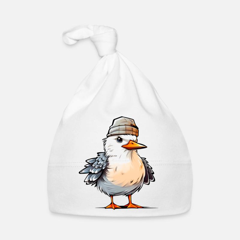Cool seagull with hat Organic Baby Cap