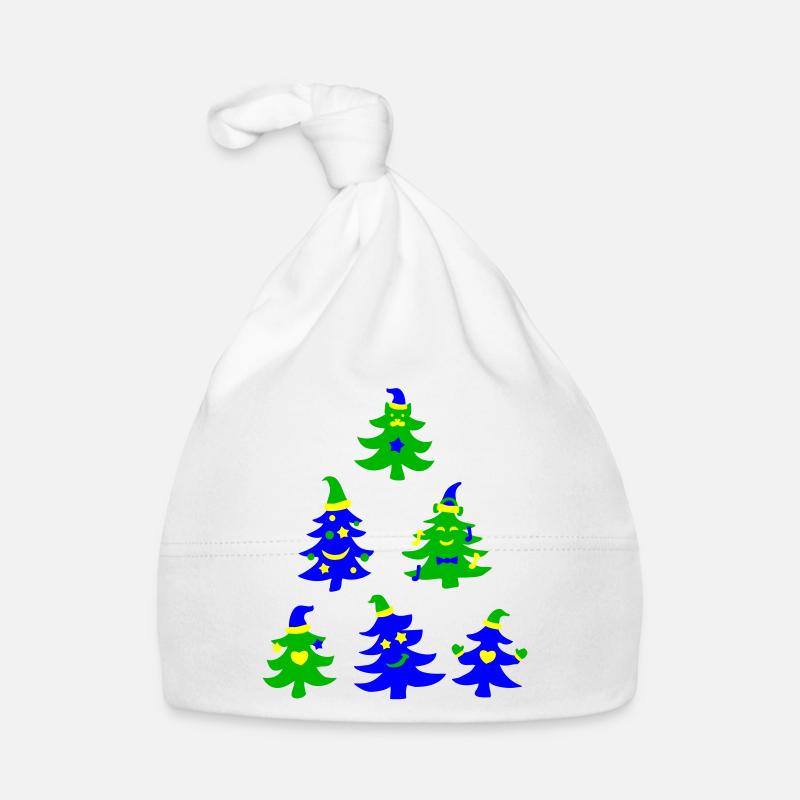 Magische lächelnde Weihnachtsbäume Baby Bio-Mütze