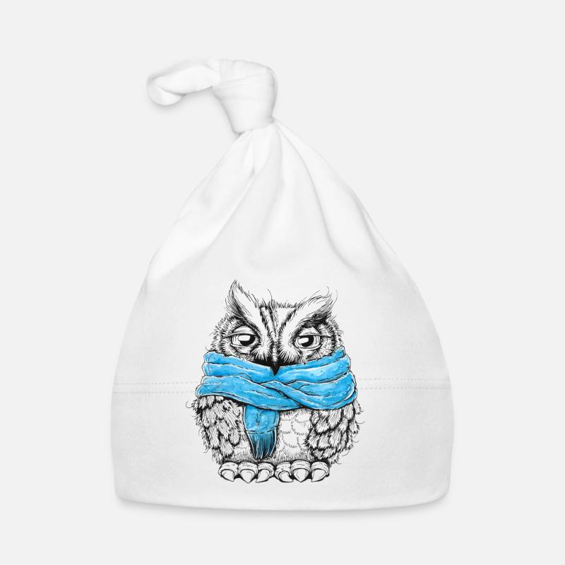 Hibou avec écharpe Bonnet bio Bébé