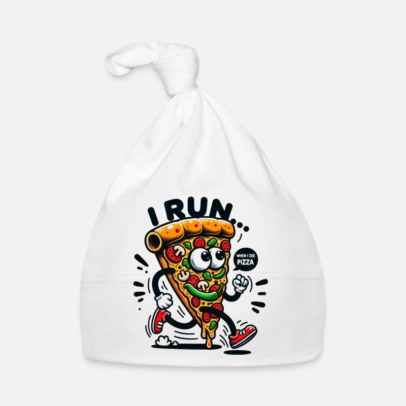 I run when I see Pizza Organic Baby Cap