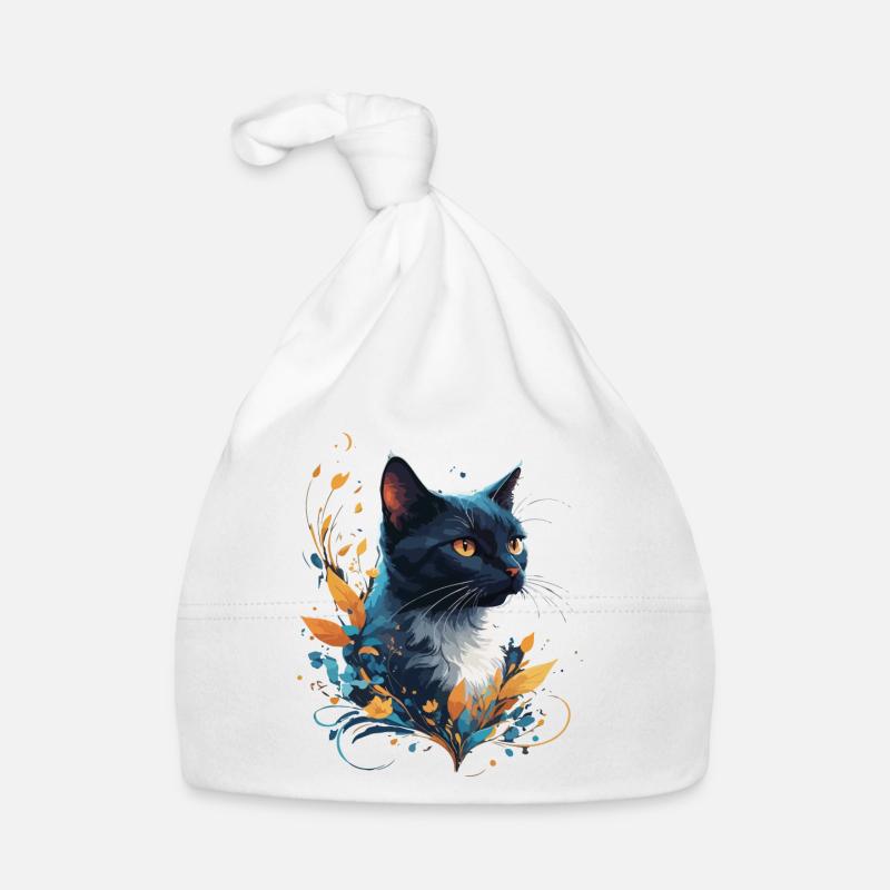 Chat coloré Bonnet bio Bébé