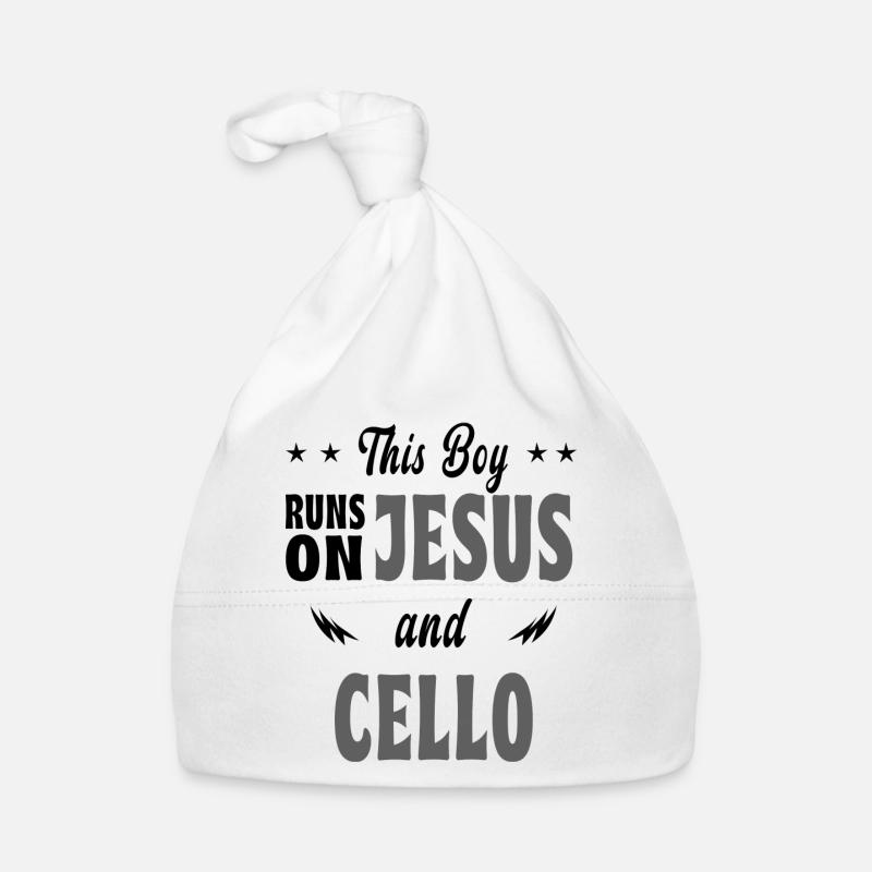 Ce garçon vit de Jésus et du violoncelle Bonnet bio Bébé