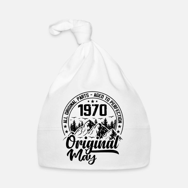 1970 May Original: 54 Years Anniversary Gift Organic Baby Cap