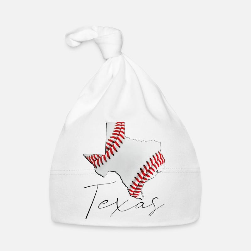 Real Baseball in Texas State Map TX Organic Baby Cap