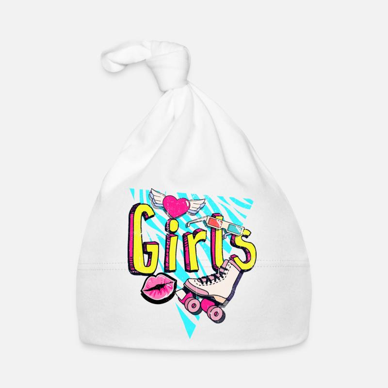Filles Retro Roller Pop Art Bonnet bio Bébé