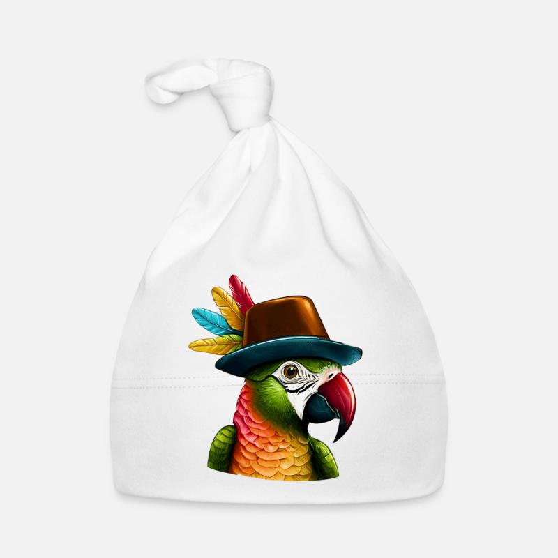 Parrot with Hat Organic Baby Cap