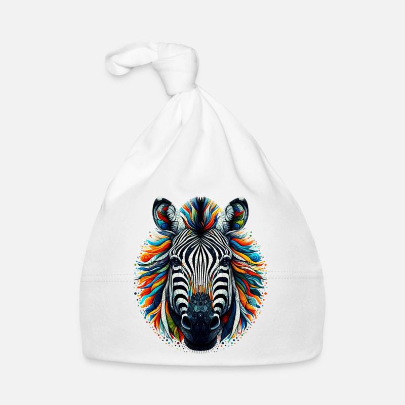 Zebra - Organic Baby Cap - white