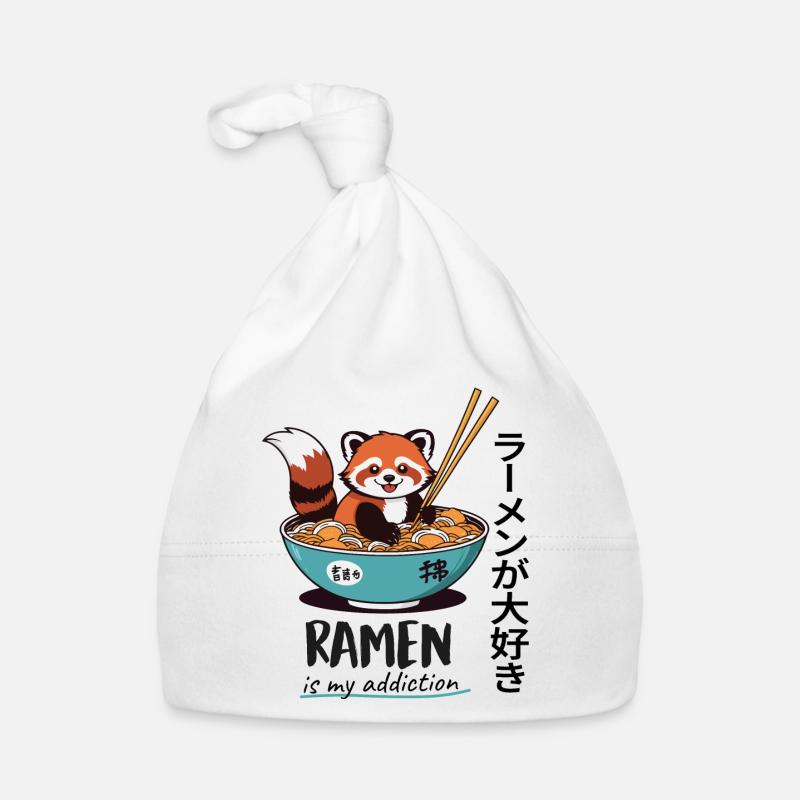 Mignon panda roux dans un bol de ramen Bonnet bio Bébé