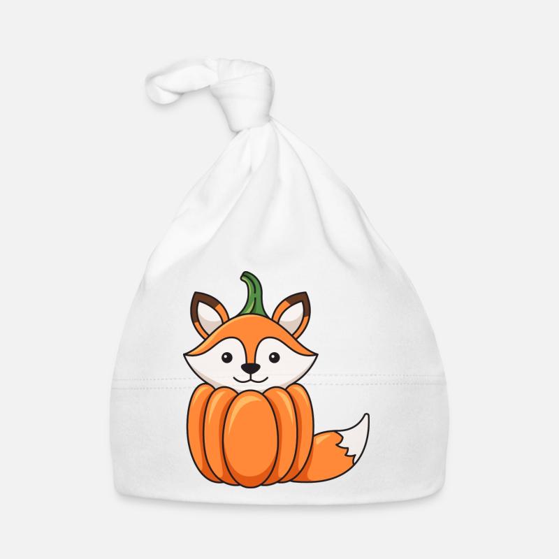 Fox Pumpkin Design for Fox Lovers Organic Baby Cap