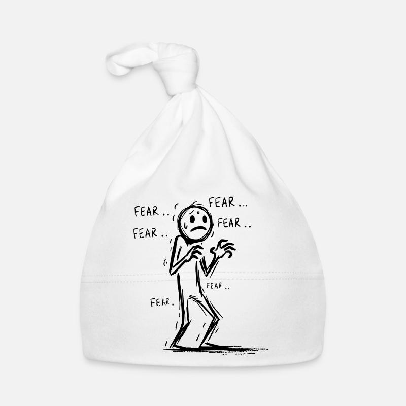 Homme anxieux - Bonnet bio Bébé - blanc