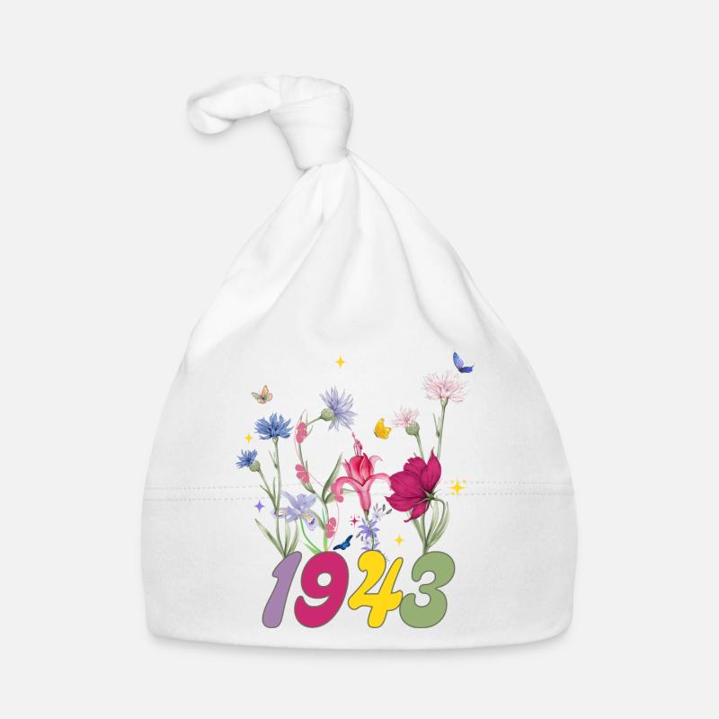 Année de naissance 1943 fleurs sauvages Bonnet bio Bébé