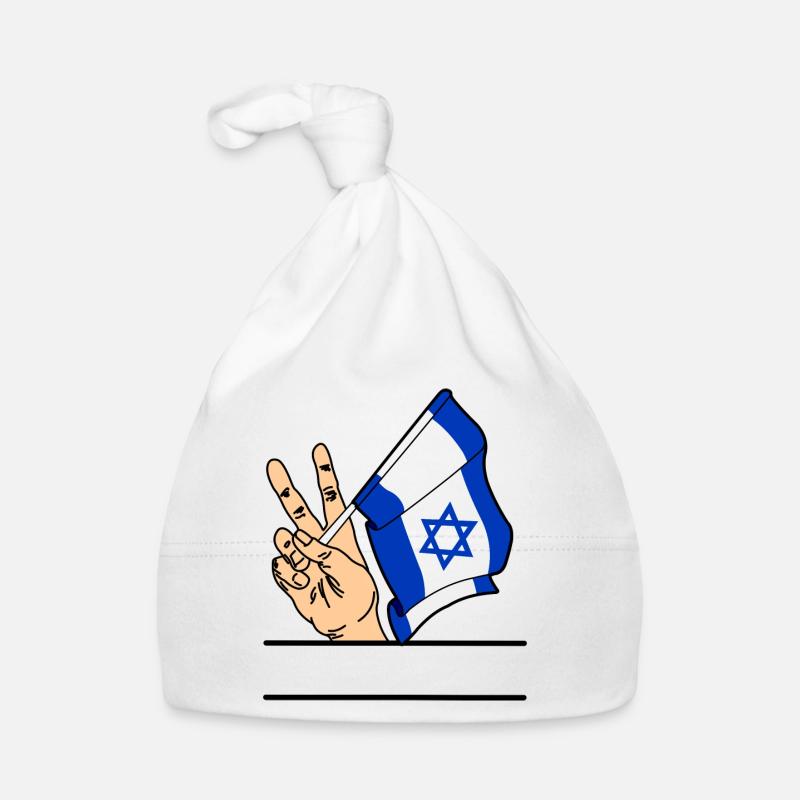 Flagge Israel Friedenszeichen Textraum Baby Bio-Mütze