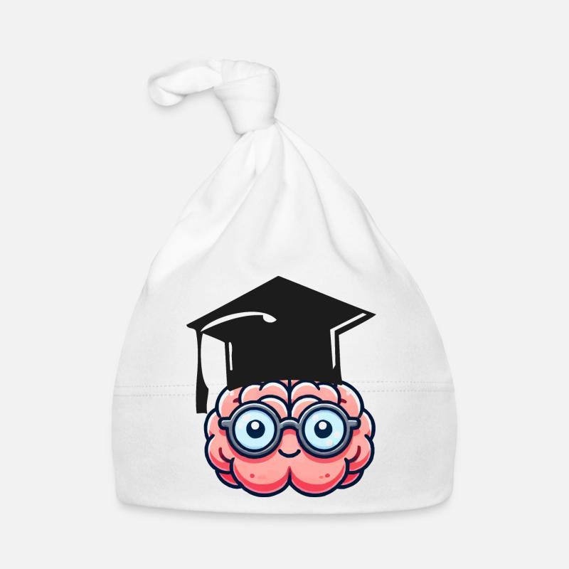 brain comic nerd student Organic Baby Cap