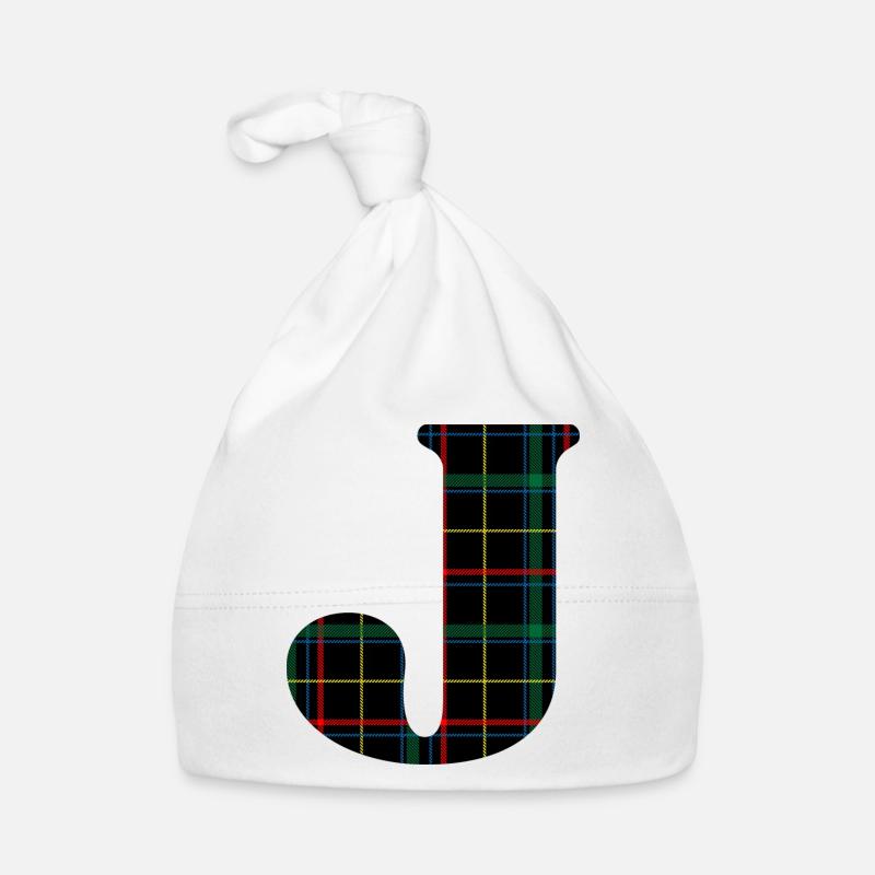 Monogramme j tartan écossais Bonnet bio Bébé