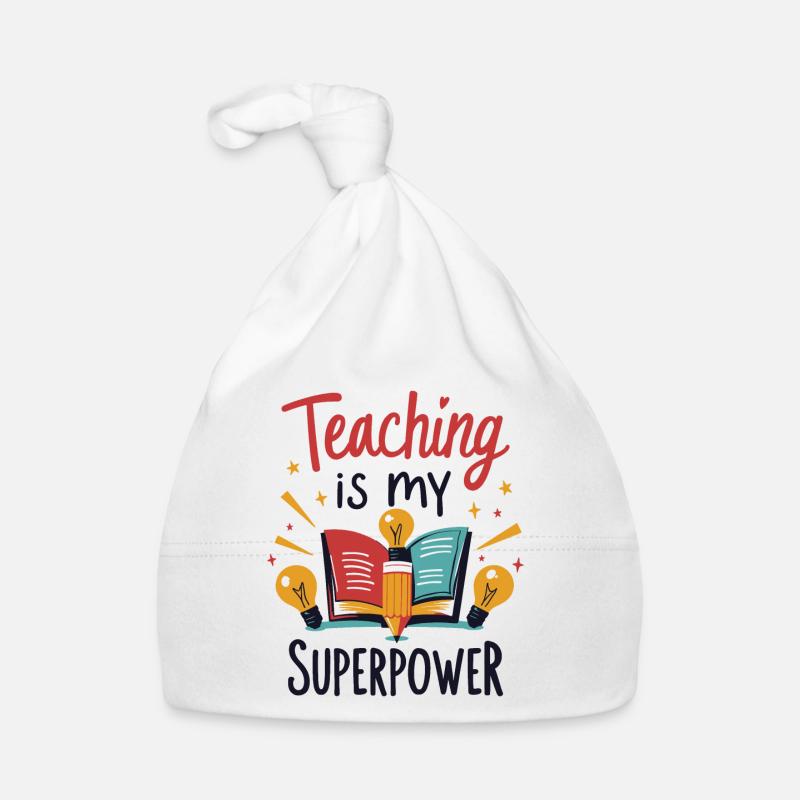 Teaching is My Superpower Organic Baby Cap