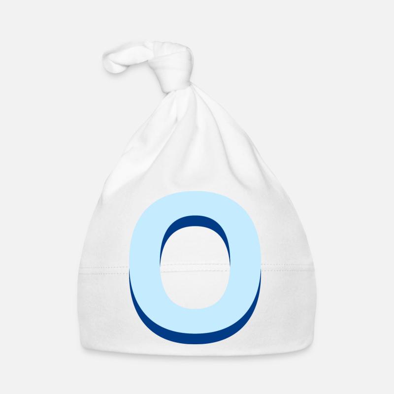 Lettre o bleu pop et moderne Bonnet bio Bébé
