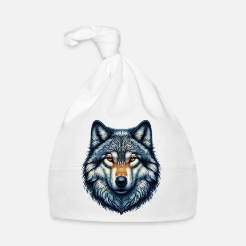 Wolf - Baby Bio-Mütze - Weiß
