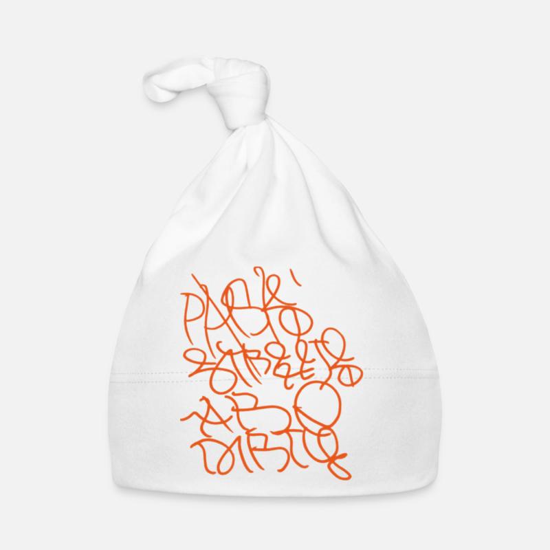 Les rues parisiennes la nuit - Bonnet bio Bébé - blanc