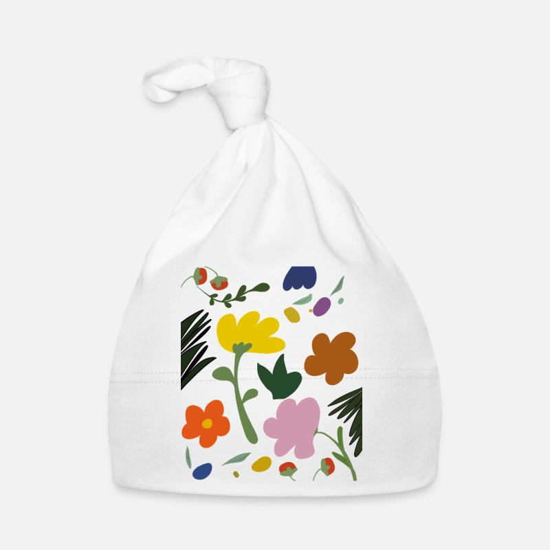 Abstrakte Blumen in der Frühlingspalette Baby Bio-Mütze