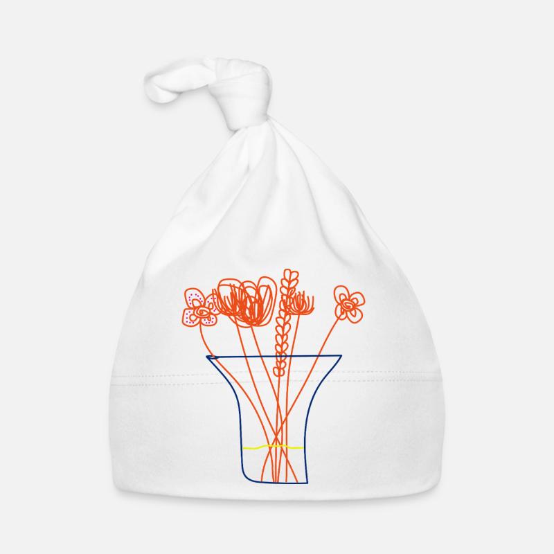 Bouquet Minimaliste – Fleurs dans un Vase Bonnet bio Bébé