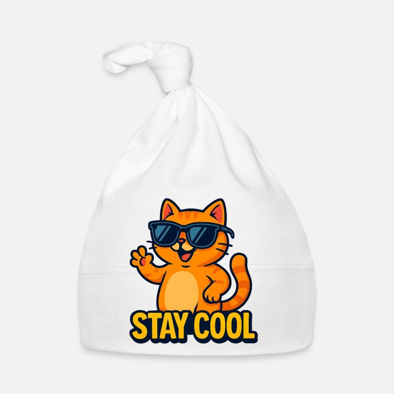 Stay Cool Cat - Chat Cool avec Lunettes de Soleil Bonnet bio Bébé