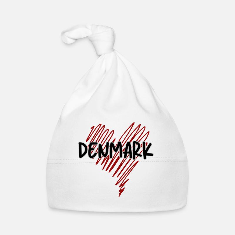 Fierté danoise, cœur Danemark Bonnet bio Bébé