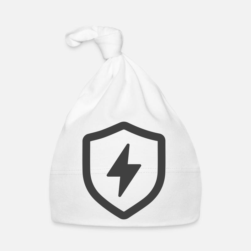 Electric Energy Shield Icon Logo Organic Baby Cap