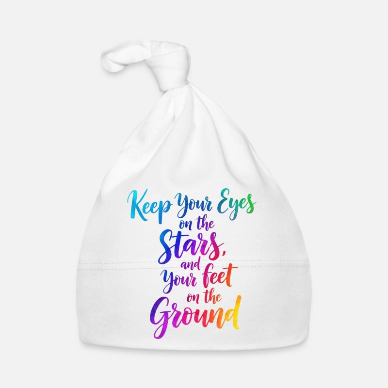 Inspirational Quote with Starry Gradient Organic Baby Cap
