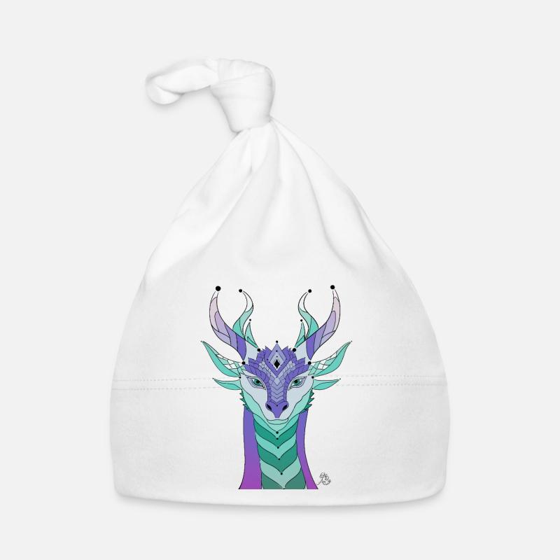 Imaginative dragon head in pastel colours Organic Baby Cap