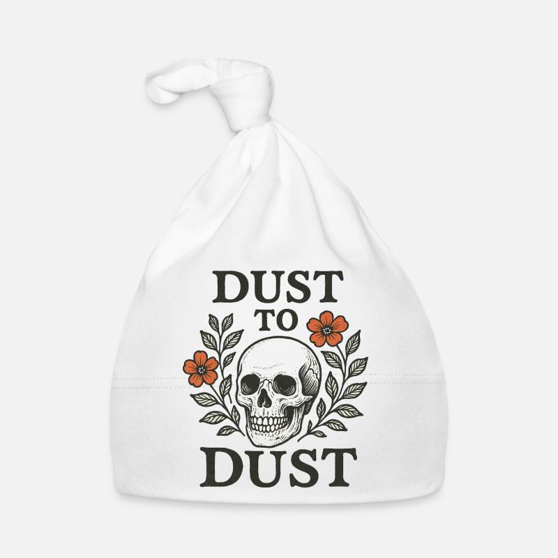 Dust to Dust Skull Floral Design Organic Baby Cap