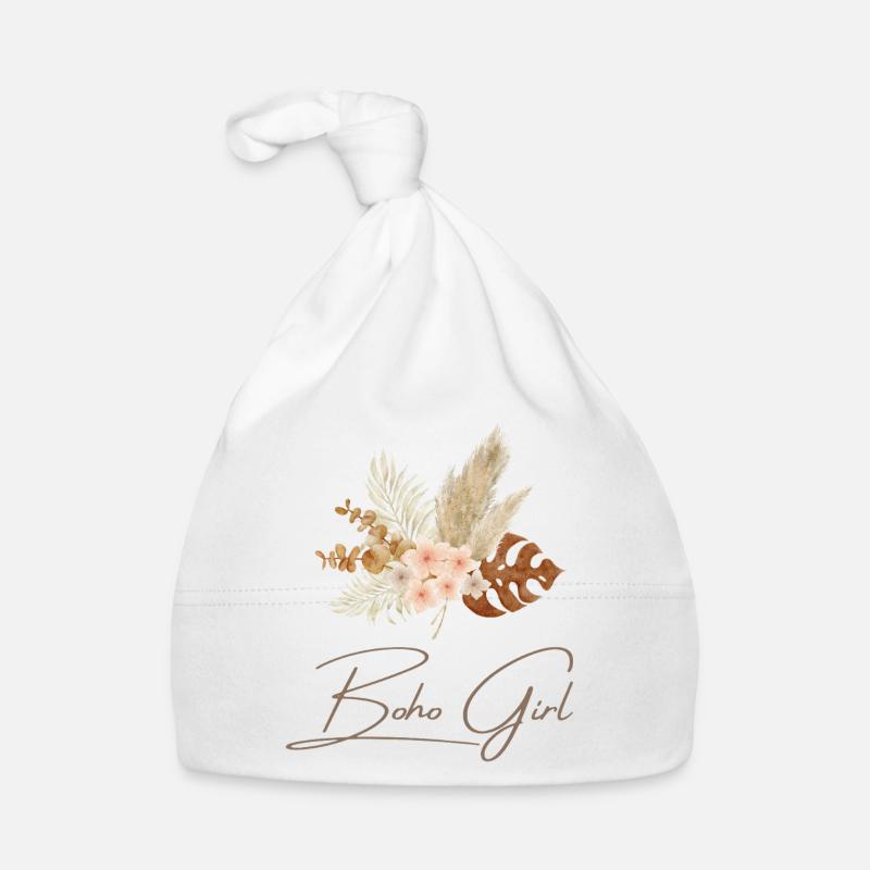 Boho Girl Floral Wreath Organic Baby Cap
