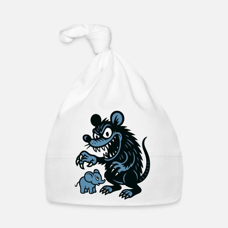 Rat géant et petit éléphant Bonnet bio Bébé