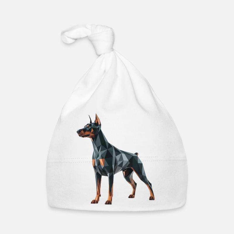 Doberman - Cool Low Poly  Logo Bonnet bio Bébé