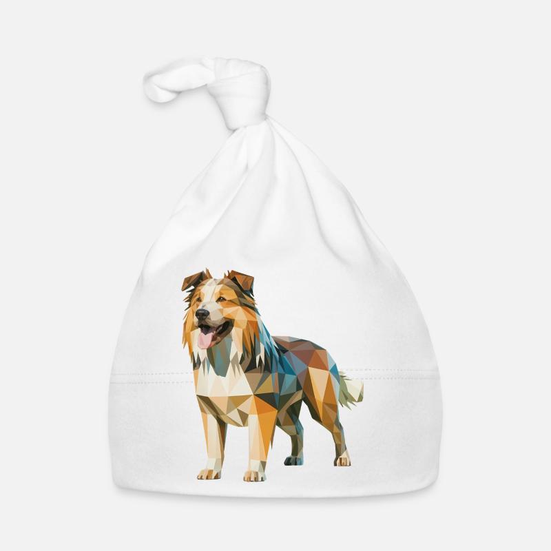 Australian Shepherd - Cooles Low Poly Logo Baby Bio-Mütze