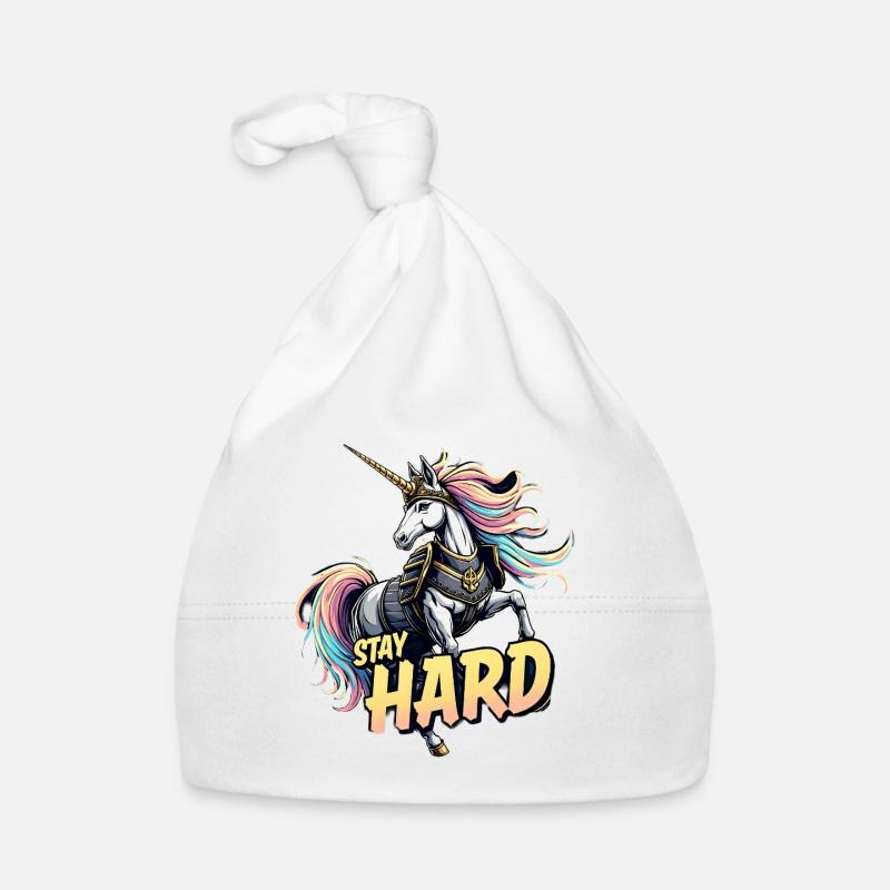 Armure de licorne Restez dur - Bonnet bio Bébé - blanc