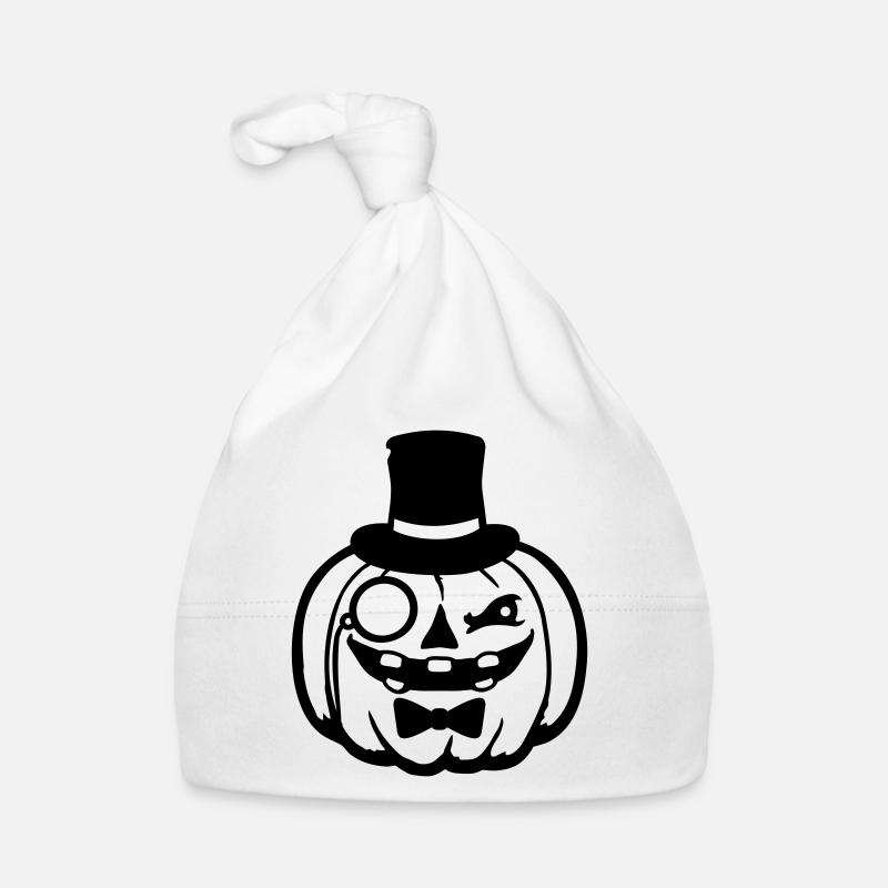 Distinguished Pumpkin Top Hat Monocle Halloween Empire Organic Baby Cap