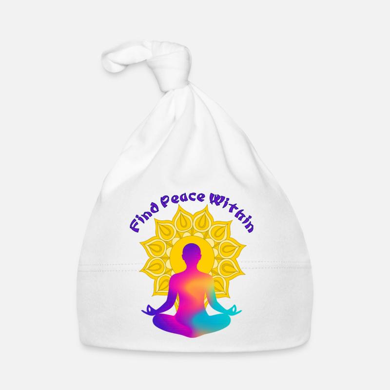Trouvez une paix à l’intérieur de Mandala Glow - Bonnet bio Bébé - blanc