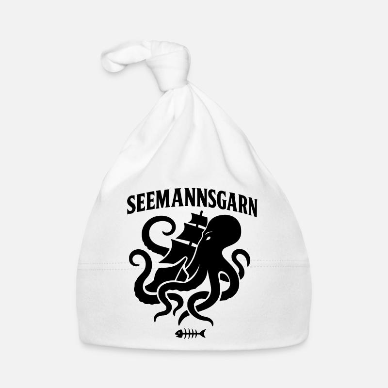 Sailor's yarn sea maritime octopus ship Organic Baby Cap