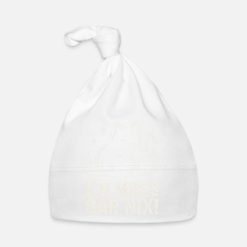 lazy cat - statement saying - I don't have to do anything Organic Baby Cap